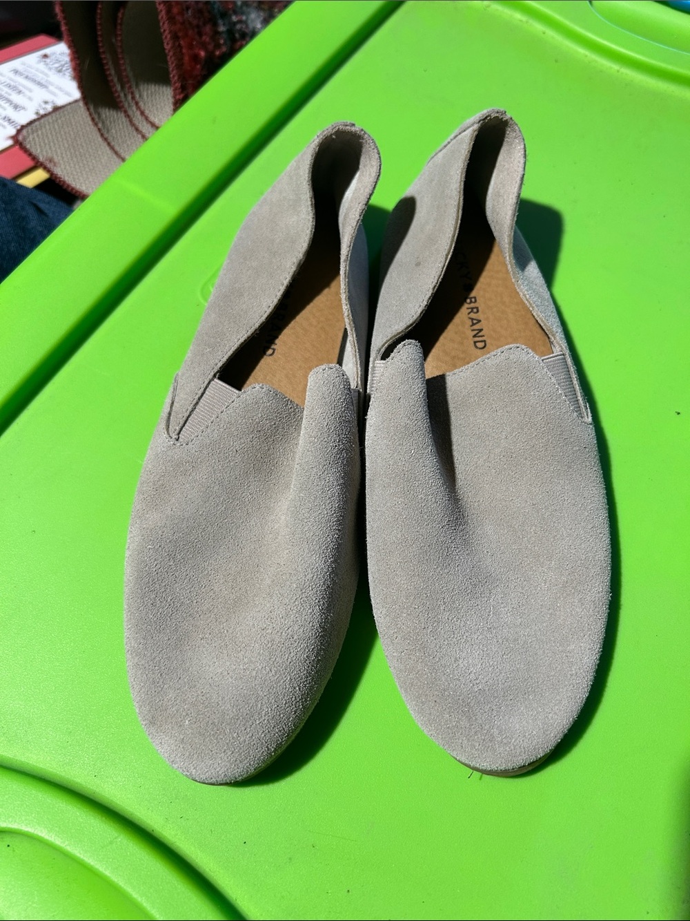 Women’s suede slip on lucky flats